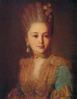 Fedor Rokotov Portrait of an Unknown Woman in a Blue Dress with Yellow Trimmings china oil painting image